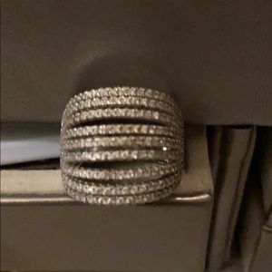 925 silver 9 row pave ring